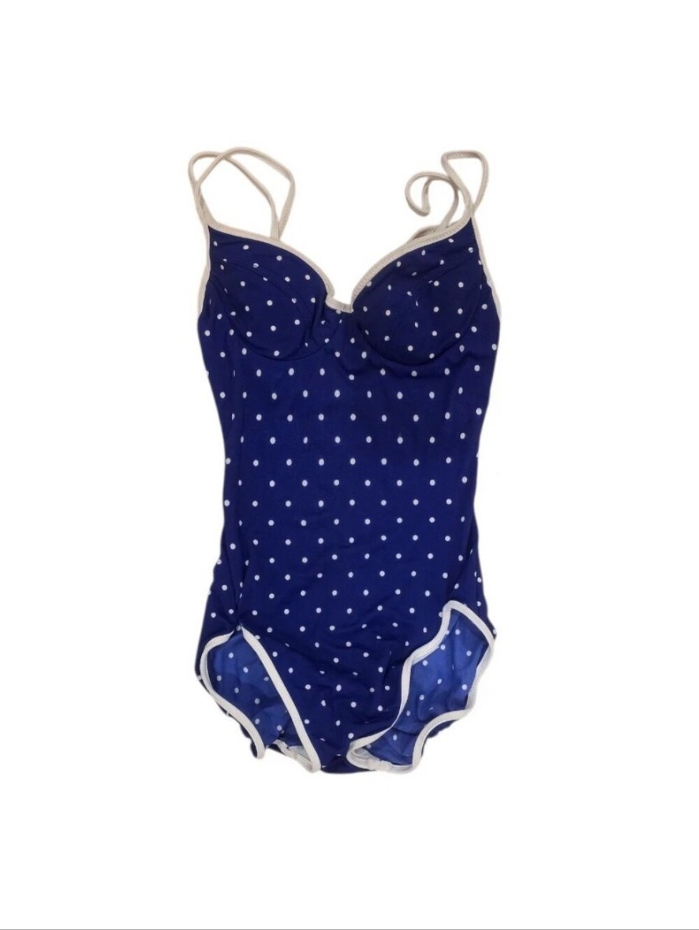 Vintage Anne Cole Collection Blue & White Polka Dot Swimsuit
